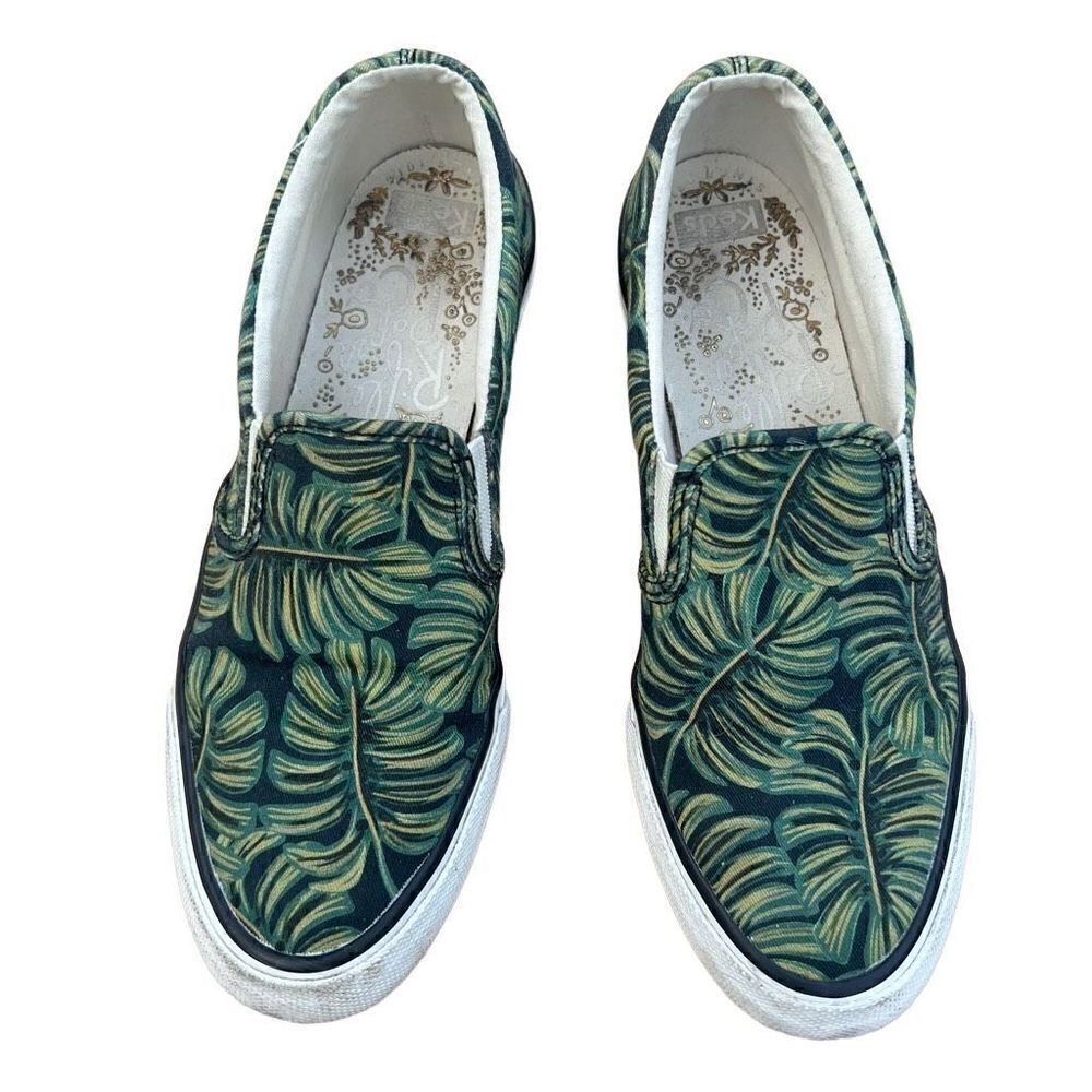 Keds x Rifle Paper Co Slip On Sneakers Low Top Green Palm Print women’s size 8